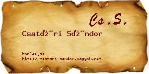 Csatári Sándor névjegykártya